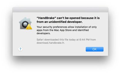 OSX Gatekeeper alert