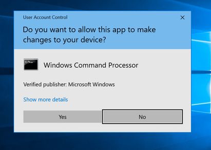 Windows User Access Control Warning