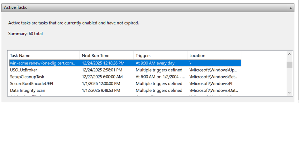 IIS Renewal Task Ready